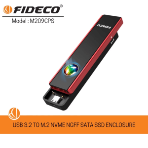 FIDECO(M209CPS)-USB3.1 TO M.2 NVME SSD & NGFF SSD ENCLOSURE WITH FAN (B-KEY&M-KEY) - Zapcart Technology Qatar