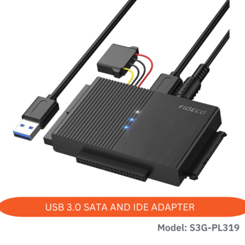 FIDECO(S3G-PL319)-USB 3.0 TO IDE/SATA CONVERTER WITH POWER SWITCH - Zapcart Technology Qatar