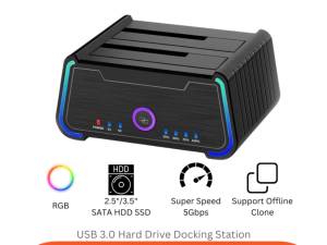FIDECO(YPZ230R-BLACK)-DUAL BAY RGB HDD DOCKING STATION - Zapcart Technology Qatar
