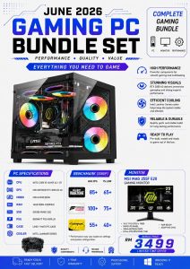 Gadget Zone Customized Gaming PC Set June Package (ENTRY) - Set E (Bundle with MSI Gaming Monitor) - Zapcart Technology Qatar