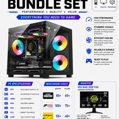 Gadget Zone Customized Gaming PC Set June Package (ENTRY) - Set E (Bundle with MSI Gaming Monitor) - Zapcart Technology Qatar