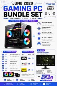 Gadget Zone Customized Gaming PC Set June Package (RTX5060 Series) - Set B (Bundle with MSI Gaming Monitor) - Zapcart Technology Qatar