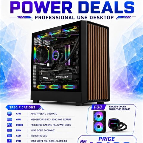 Gadget Zone Customized Gaming PC Set June Package (RTX5080 Series) - Set A (AMD) - Zapcart Technology Qatar