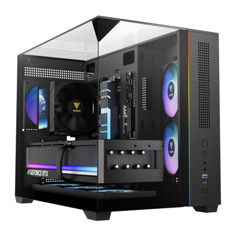 GAMDIAS ATLAS M3M M-ATX Gaming Casing (With 3 ARGB Fan) - Zapcart Technology Qatar