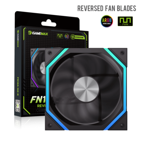 GAMEMAX FN12A-N2-R 120MM ARGB REVERSE BLADE COOLNG FAN - Zapcart Technology Qatar