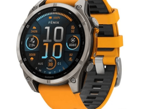GARMIN fēnix 8 – 47 mm, AMOLED All-rounded advanced outdoor GPS smartwatch series Sapphire, Titanium with Spark Orange/Graphite Silicone Band - Zapcart Technology Qatar