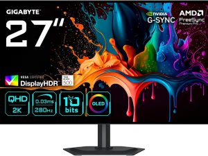 GIGABYTE MO27Q28G 27" W-OLED QHD 280Hz Flat Gaming Monitor - Zapcart Technology Qatar
