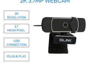 GLINK- 2K 3.7MP USB WEBCAM BUIT IN MIC WITH TRIPOD PRIVACY COVER - Zapcart Technology Qatar