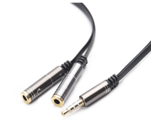 GLINK 3.5mm Aux Audio Cable Splitter 1 in 2 out Jack Earphone Audio Splitter Adapter 1 Male to 2 Female Extension Aux FLAT Cable (MIC+EARPHONE) - Zapcart Technology Qatar