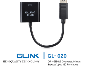 GLINK- DISPLAYPORT TO HDMI ADAPTER RESOLUTIONS UP TO 4K (GL-020) - Zapcart Technology Qatar