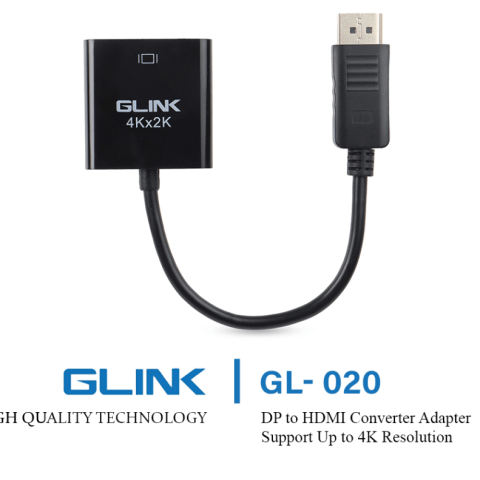 GLINK- DISPLAYPORT TO HDMI ADAPTER RESOLUTIONS UP TO 4K (GL-020) - Zapcart Technology Qatar