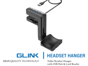 GLINK GAMEPAD + Stand Headset Hanger Table Desk Clamp Stand Holder Headphone Stand+3 PORT USB2.0+MICRO SD/SD CA RDREADER-1.2M - Zapcart Technology Qatar