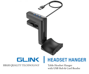 GLINK GAMEPAD + Stand Headset Hanger Table Desk Clamp Stand Holder Headphone Stand+3 PORT USB2.0+MICRO SD/SD CA RDREADER-1.2M - Zapcart Technology Qatar