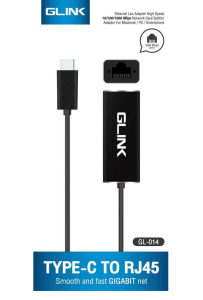 GLINK (GL-014)-TYPE-C TO RJ45 (LAN) - Zapcart Technology Qatar