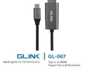 GLINK (GL-067) -2M TPYE-C TO HDMI 4K/60HZ - Zapcart Technology Qatar