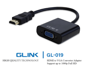 GLINK- HDMI TO VGA CONVERTER SUPPORT RESOLUTIONS UP TO 1080P (GL-019) - Zapcart Technology Qatar