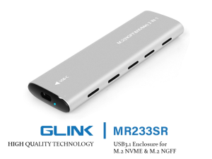 GLINK-M.2 NVME+NGFF 10Gbps Enclosure-USB3.1 Gen2 -MKEY+BKEY - Zapcart Technology Qatar