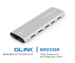 GLINK-M.2 NVME+NGFF 10Gbps Enclosure-USB3.1 Gen2 -MKEY+BKEY - Zapcart Technology Qatar