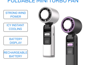 GLINK Mini Turbo Fan Foldable Rechargeable Portable Handheld Fan Electric Desk Stand Fan - Zapcart Technology Qatar