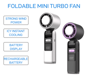 GLINK Mini Turbo Fan Foldable Rechargeable Portable Handheld Fan Electric Desk Stand Fan - Zapcart Technology Qatar