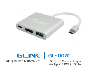 GLINK- TYPE C TO TYPE C + HDMI + USB TYPE C MALE TO TYPE C + HDMI + USB FEMALE (GL-007C) - Zapcart Technology Qatar