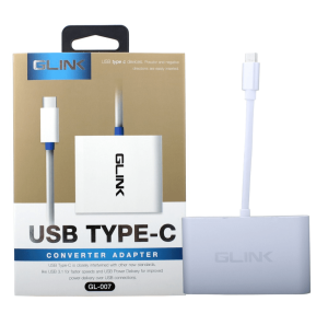GLINK- TYPE C TO TYPE C + VGA + USB TYPE C MALE TO TYPE C FEMALE +VGA FEMALE (GL-007D) - Zapcart Technology Qatar