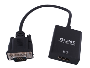 GLINK- VGA TO HDMI ADAPTER WITH AUDIO VGA 1920 X 1080P (GL-009) (CB308BK) - Zapcart Technology Qatar