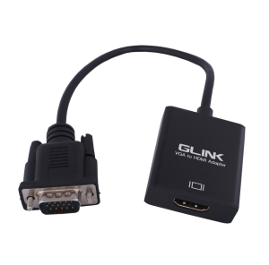 GLINK- VGA TO HDMI ADAPTER WITH AUDIO VGA 1920 X 1080P (GL-009) (CB308BK) - Zapcart Technology Qatar