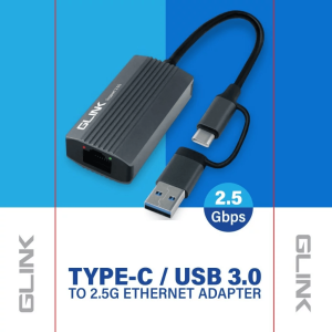 GLINK(GL-061)-TYPE-C/ USB 3.0 TO 2.5G ETHERNET ADAPTER - Zapcart Technology Qatar