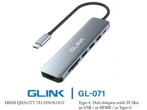 GLINK(GL-071)-TYPE-C ADAPTER 4 IN 1(SD/TF+USB3.0+PD) - Zapcart Technology Qatar