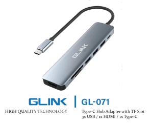 GLINK(GL-071)-TYPE-C ADAPTER 4 IN 1(SD/TF+USB3.0+PD) - Zapcart Technology Qatar
