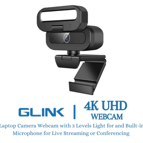 GLINK(WC13)-4k UHD Laptop Camera Webcam with 3 Levels Light for and Built-in Microphone for Live Streaming or Conferencing - Zapcart Technology Qatar