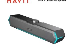 Havit M19 RGB Stereo Channel Extra Bass Computer Wired Speaker with USB 5V and 3.5mm - Black - Zapcart Technology Qatar