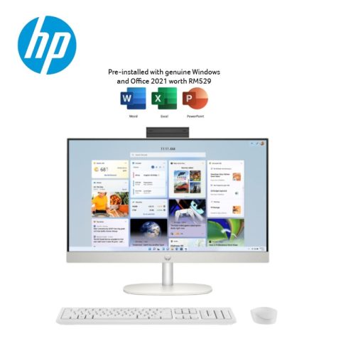 HP 27-cr0039D 27" FHD Touch All-in-One Desktop PC Shell White (i5-1335U, 8GB, 1TB SSD, Intel, W11, H&S) - Zapcart Technology Qatar