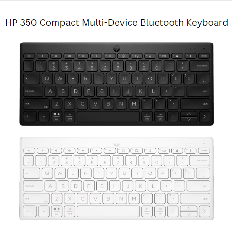 HP 350 Compact Multi-Device Bluetooth Keyboard (Black / White) - Zapcart Technology Qatar