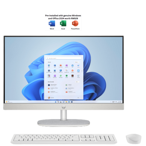 HP All-in-One 24-cr0259d PC 24" FHD Shell White (i5-1334U, 8GB D4, 512GB SSD, Intel, H&S, W11) - Zapcart Technology Qatar