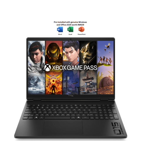 HP HyperX OMEN 15 inch 2k 165Hz Gaming Laptop PC 15-gb0040AX Shadow Black (R5 240, 16GB D5, 512GB SSD, NV RTX5050 8GB, H&S, W11) - Zapcart Technology Qatar