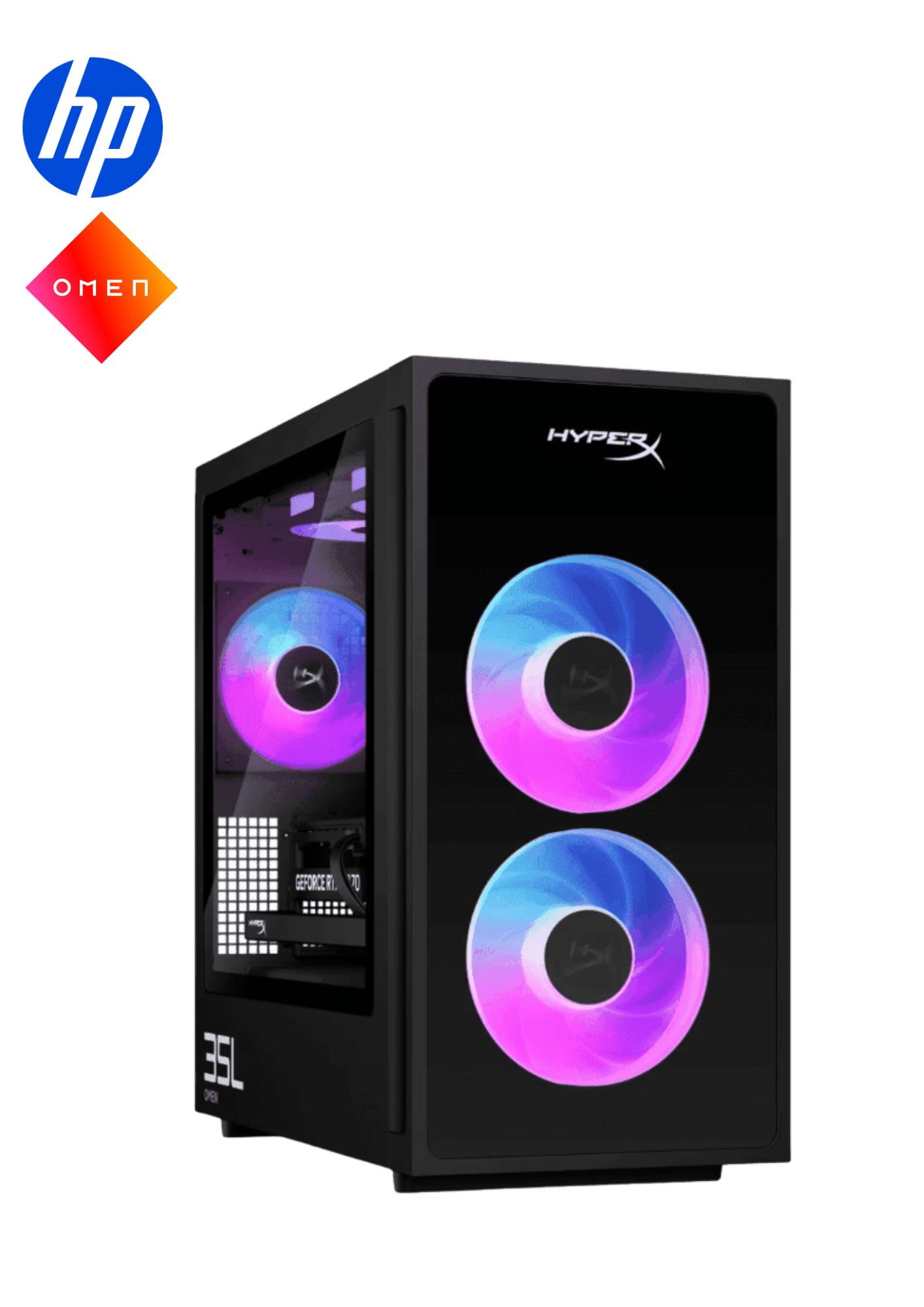 HP HyperX OMEN 35L Gaming Desktop GT18-0005d PC Stealth Black (CU7-270K, 16GB D5, 1TB PCIe, NV RTX5060TI 16GB, W11) - Zapcart Technology Qatar