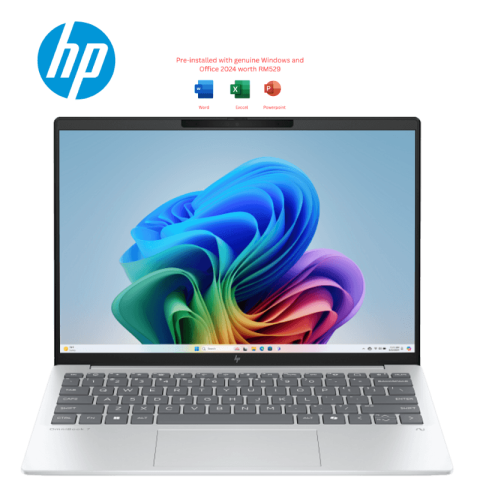 HP Omnibook 5 AeroNGAI [13-bg1052AU/13-bg1053AU] 13.3″ WUXGA Glacier Silver Aluminum (AI 7 350, 16GB D5, 512GB SSD, ATI, H&S, W11) - Zapcart Technology Qatar