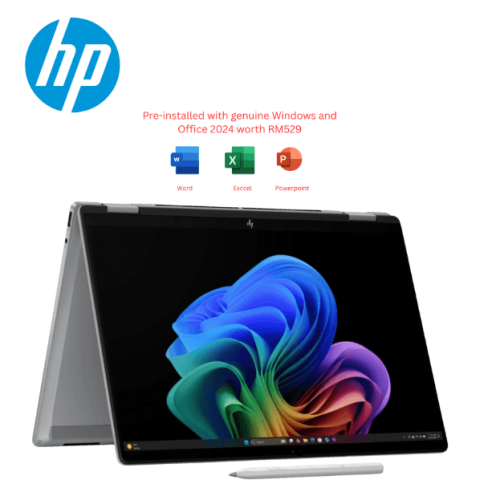 HP OmniBook X Flip 2-in-1 14 inch 2k Touch Laptop Next Gen AI [14-fk0121AU/14-fk0122AU] (AI 7 350, 16GB D5, 512GB SSD, ATI, H&S, W11) - Zapcart Technology Qatar