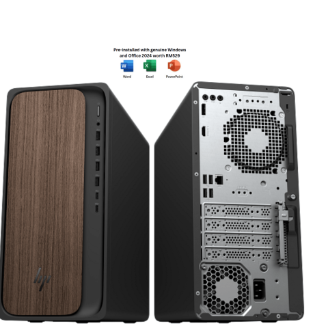 HP OmniDesk Desktop AI M03-0029d PC GRY WOOD (CU7-265, 16GB D5, 512GB SSD, NV RTX5060 8GB, KB/MOUSE, W11) - Zapcart Technology Qatar