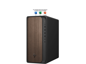 HP OmniDesk Desktop AI M03-0030d PC DARK WOOD (CU7-265, 16GB D5, 512GB SSD, Intel, KB/MOUSE, W11) - Zapcart Technology Qatar