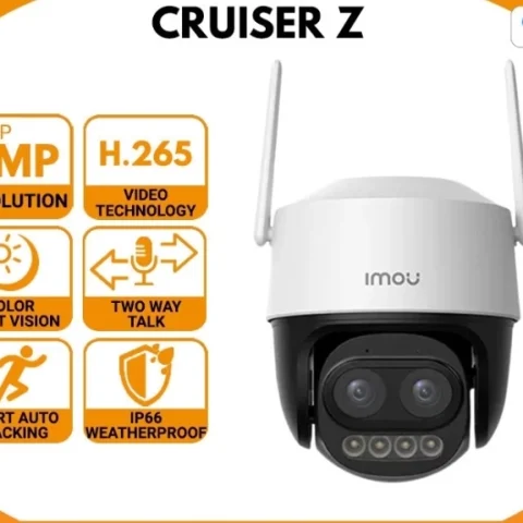 IMOU Cruiser Z 5MP 3K Pan/Tilt Color Night Vision Two way Talk IP66 12x Zoom Outdoor Security CCTV Camera - Zapcart Technology Qatar