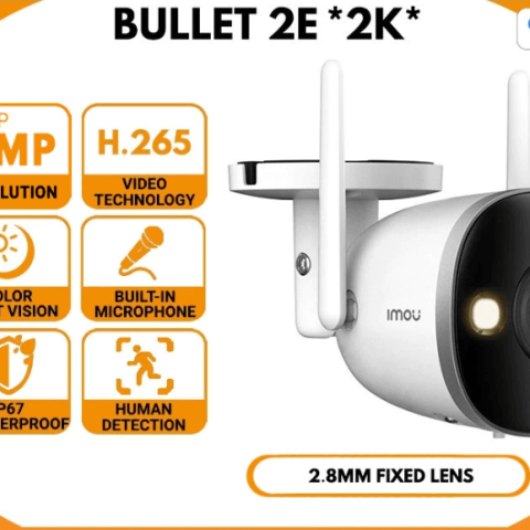 IMOU Outdoor Bullet 2E 3MP/5MP Human Detection IP67 Security CCTV Camera - Zapcart Technology Qatar