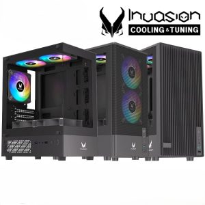 INVASION [DC-100 / DC-200 / DC-300] TG MATX CASING BLACK (With 3 AURORA FAN MOBO SYNC) - Zapcart Technology Qatar
