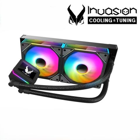 INVASION DY-240-LCD AIO Liquid CPU Cooler Black – 240mm LCD Display ARGB Intel AMD - Zapcart Technology Qatar