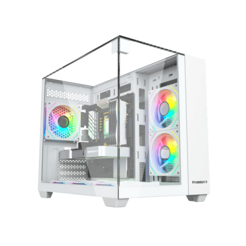 INVASION Genesis-M Tempered Glass M-ATX Gaming Case (With 4 INFINITY FAN) - Zapcart Technology Qatar