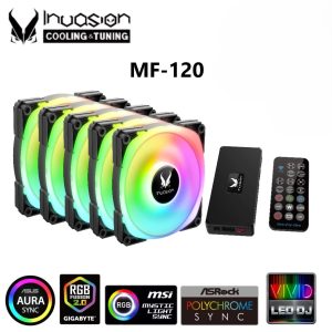 INVASION MF-120 6-in-1 120mm ARGB Fan with Wireless Remote Control Hub Pack - Zapcart Technology Qatar