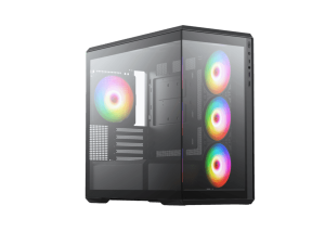 INVASION T-1000 Tempered Glass Compact M-ATX PC Case (10 AURORA FAN MOBO SYNC) - Zapcart Technology Qatar