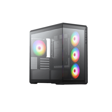 INVASION T-1000 Tempered Glass Compact M-ATX PC Case (10 AURORA FAN MOBO SYNC) - Zapcart Technology Qatar